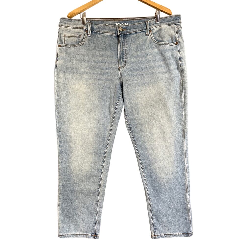 Sonoma Jeans Womens 18 Light Wash Goods For Life Girlfriend Jeans Stretch Denim
